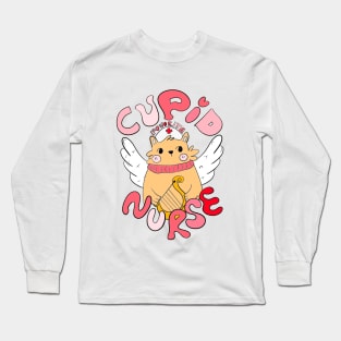 Cupid Favorite Nurse, Valentine Nurse Long Sleeve T-Shirt